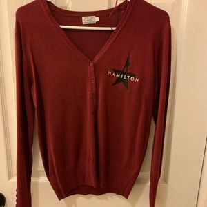 NWOT Hamilton Embroidered Wine Cardigan - size S